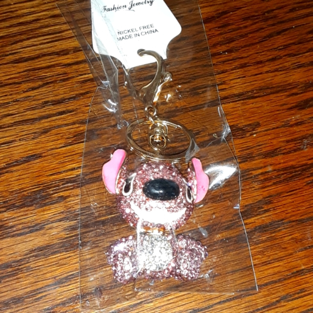 LILo & STITCH RHINESTONE KEYCHAIN CHARM NEW IN PACKAGE